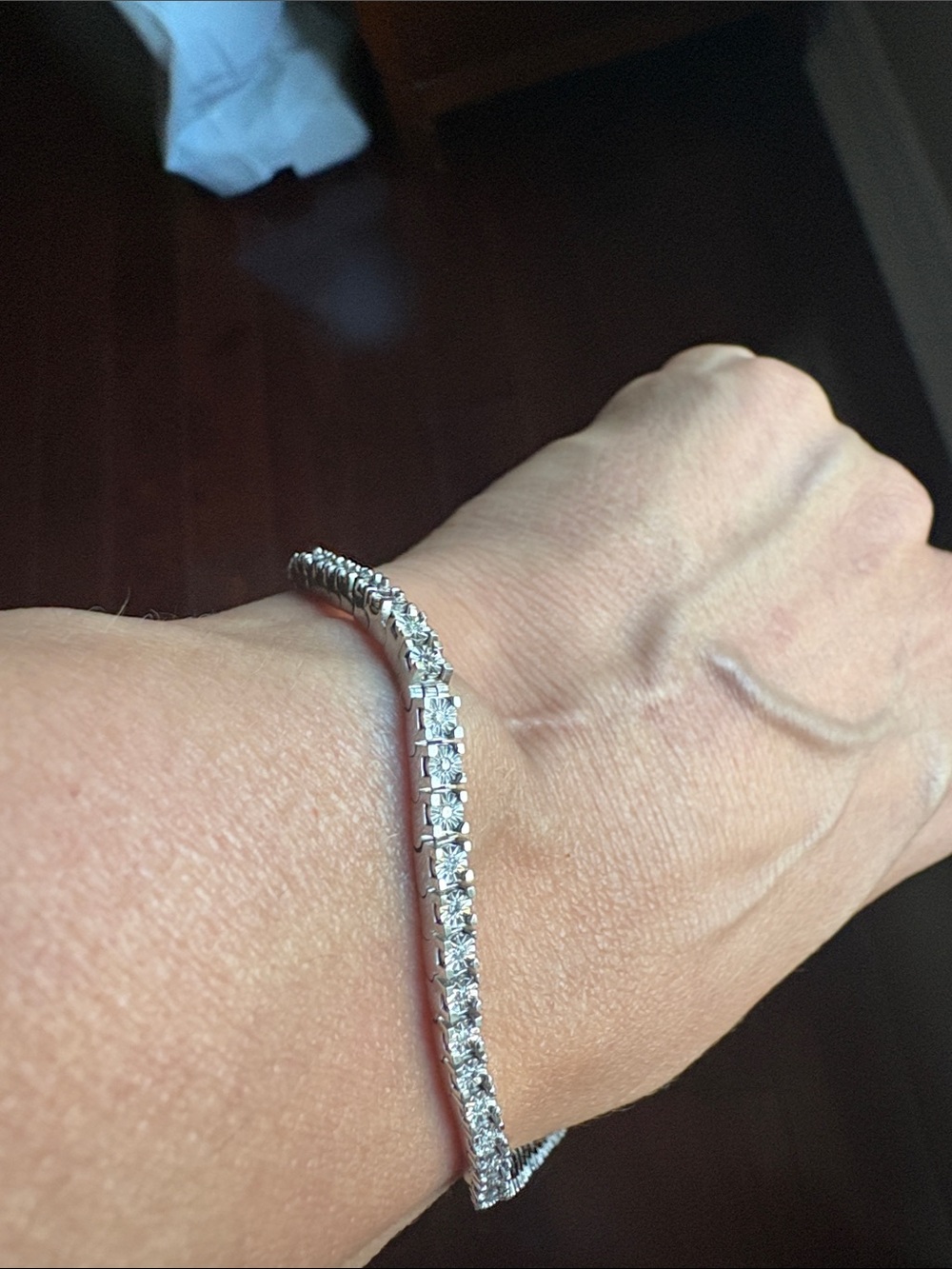 Sterling Silver Diamond Tennis Bracelet - Silver